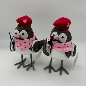 Season of Love Be Mine Valentine's Day French Decorative Bird Decoration x2 NEW